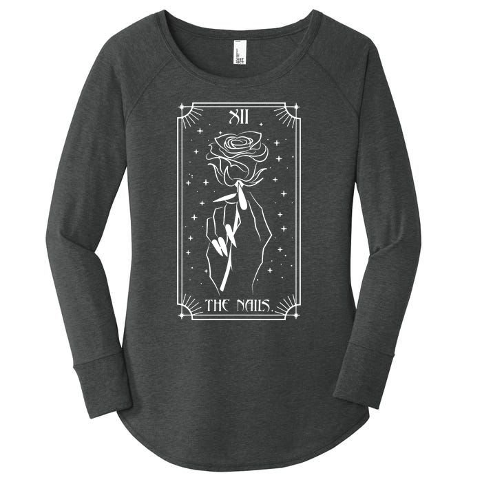 The Nails Tarot Card Nail Tech Nail Artist But First Nail Women's Perfect Tri Tunic Long Sleeve Shirt