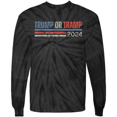 Trump Not The Tramp Trump Vance 2024 Tie-Dye Long Sleeve Shirt