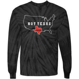 Texas Not Texas Funny Map Throwback Design Classic Tie-Dye Long Sleeve Shirt