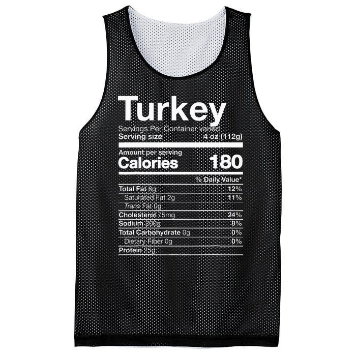 Turkey Nutrition Thanksgiving Food Costume Dark Mesh Reversible Basketball Jersey Tank