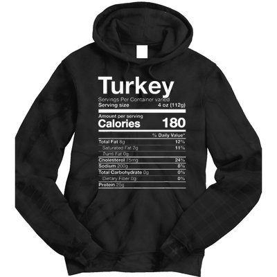 Turkey Nutrition Thanksgiving Food Costume Dark Tie Dye Hoodie