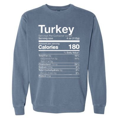 Turkey Nutrition Thanksgiving Food Costume Dark Garment-Dyed Sweatshirt