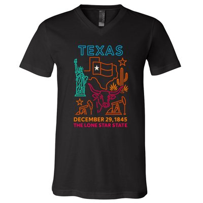 Texas Neon V-Neck T-Shirt