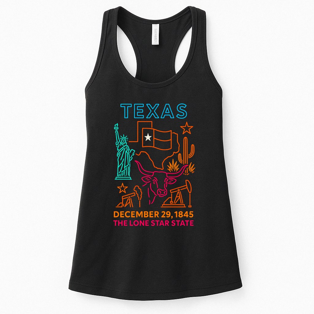Texas Neon Womens Tank Top