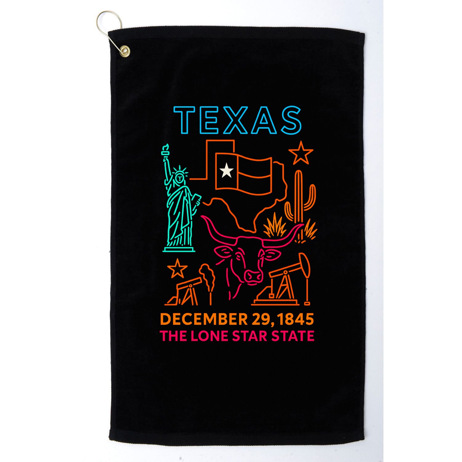 Texas Neon Golf Towel