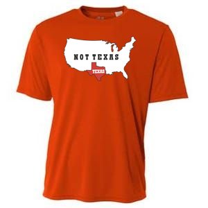 Texas Not Texas Map Cooling Performance Crew T-Shirt