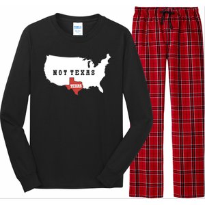 Texas Not Texas Map Long Sleeve Pajama Set