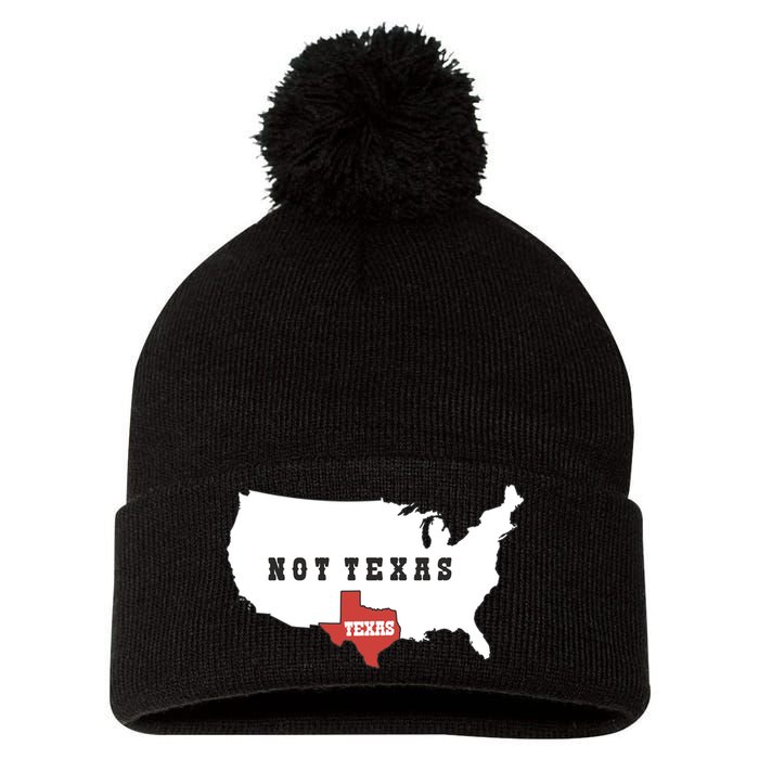 Texas Not Texas Map Pom Pom 12in Knit Beanie