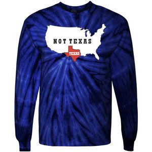 Texas Not Texas Map Tie-Dye Long Sleeve Shirt