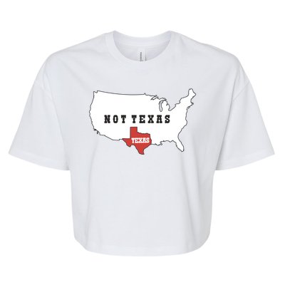 Texas Not Texas Map Bella+Canvas Jersey Crop Tee