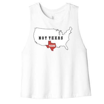 Texas Not Texas Map Women's Racerback Cropped Tank