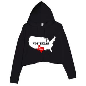 Texas Not Texas Map Crop Fleece Hoodie