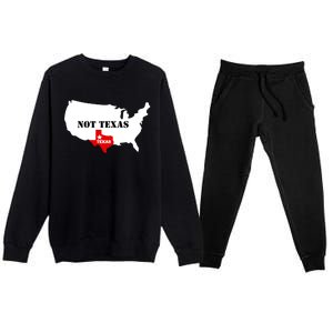 Texas Not Texas Map Premium Crewneck Sweatsuit Set