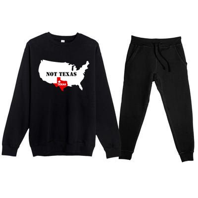 Texas Not Texas Map Premium Crewneck Sweatsuit Set