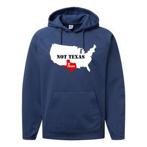 Texas Not Texas Map Performance Fleece Hoodie