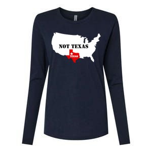 Texas Not Texas Map Womens Cotton Relaxed Long Sleeve T-Shirt