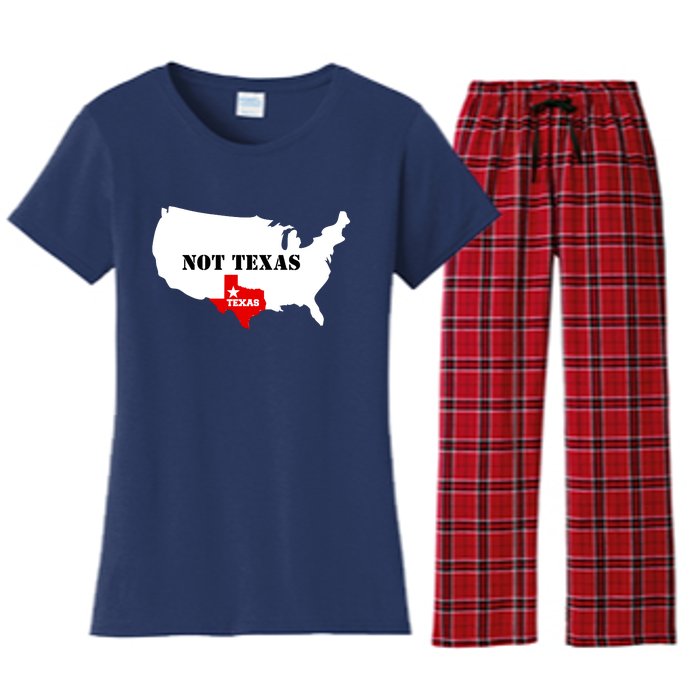 Texas Not Texas Map Women's Flannel Pajama Set