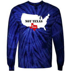 Texas Not Texas Map Tie-Dye Long Sleeve Shirt