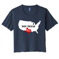 Texas Not Texas Map Women's Crop Top Tee