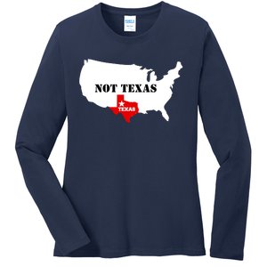 Texas Not Texas Map Ladies Long Sleeve Shirt