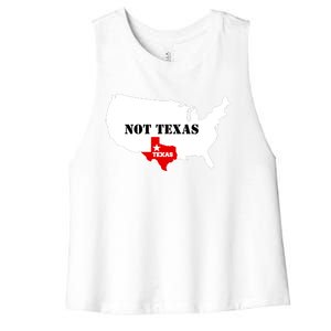 Texas Not Texas Map Women's Racerback Cropped Tank