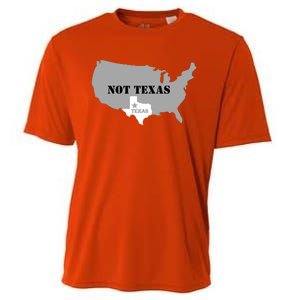 Texas Not Texas With America Map Cooling Performance Crew T-Shirt