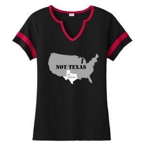 Texas Not Texas With America Map Ladies Halftime Notch Neck Tee