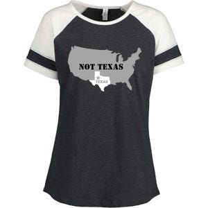 Texas Not Texas With America Map Enza Ladies Jersey Colorblock Tee