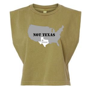 Texas Not Texas With America Map Garment-Dyed Women's Muscle Tee