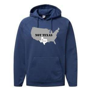 Texas Not Texas With America Map Performance Fleece Hoodie