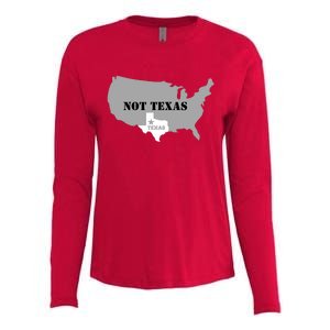 Texas Not Texas With America Map Womens Cotton Relaxed Long Sleeve T-Shirt