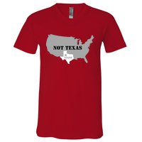 Texas Not Texas With America Map V-Neck T-Shirt