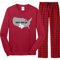 Texas Not Texas With America Map Long Sleeve Pajama Set