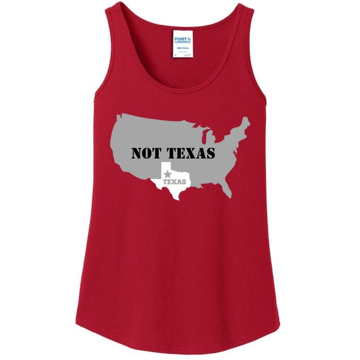 Texas Not Texas With America Map Ladies Essential Tank