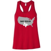 Texas Not Texas With America Map Women's Racerback Tank