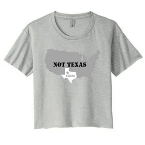 Texas Not Texas With America Map Women's Crop Top Tee