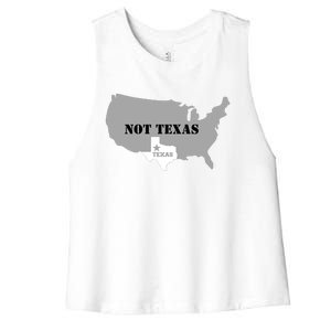 Texas Not Texas With America Map Women's Racerback Cropped Tank