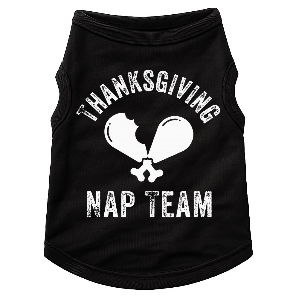 Thanksgiving Nap Team Funny Thanksgiving Turkey Day Family Doggie Tank