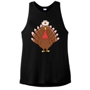 Turkey Nurse Thanksgiving Ladies PosiCharge Tri-Blend Wicking Tank