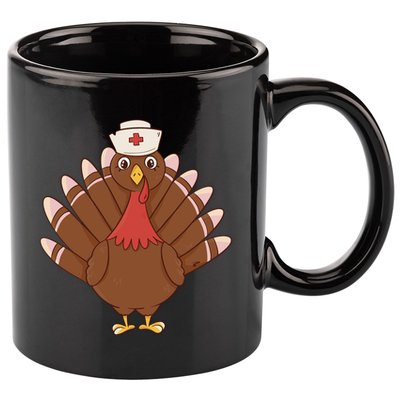 Turkey Nurse Thanksgiving 11oz C Handle Ceramic Mug