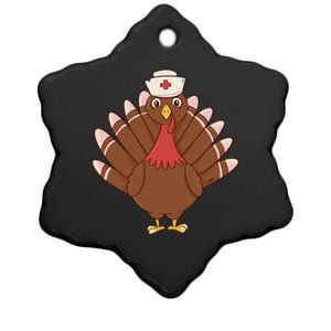 Turkey Nurse Thanksgiving Ceramic Star Ornament