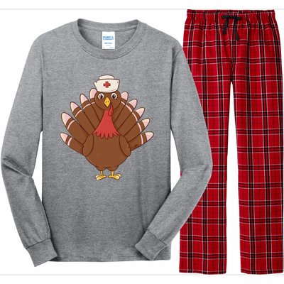 Turkey Nurse Thanksgiving Long Sleeve Pajama Set