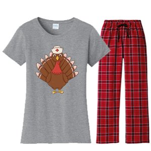 Turkey Nurse Thanksgiving Women's Flannel Pajama Set