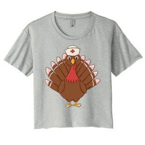 Turkey Nurse Thanksgiving Women's Crop Top Tee