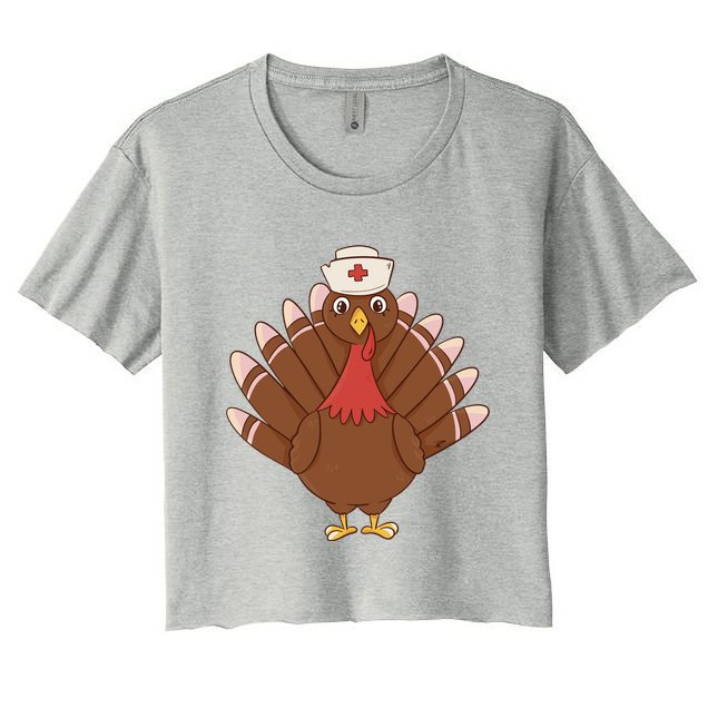 Turkey Nurse Thanksgiving Women's Crop Top Tee