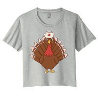 Turkey Nurse Thanksgiving Women's Crop Top Tee