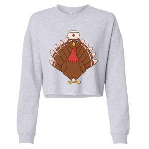 Turkey Nurse Thanksgiving Cropped Pullover Crew