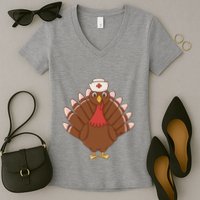 Turkey Nurse Thanksgiving Women's V-Neck T-Shirt