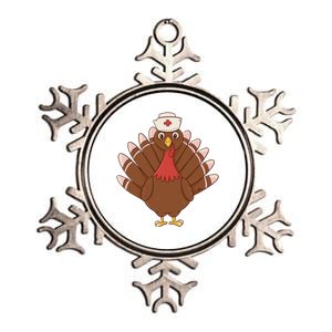 Turkey Nurse Thanksgiving Metallic Star Ornament