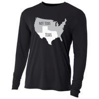 Texas Not Texas With America Map Cooling Performance Long Sleeve Crew